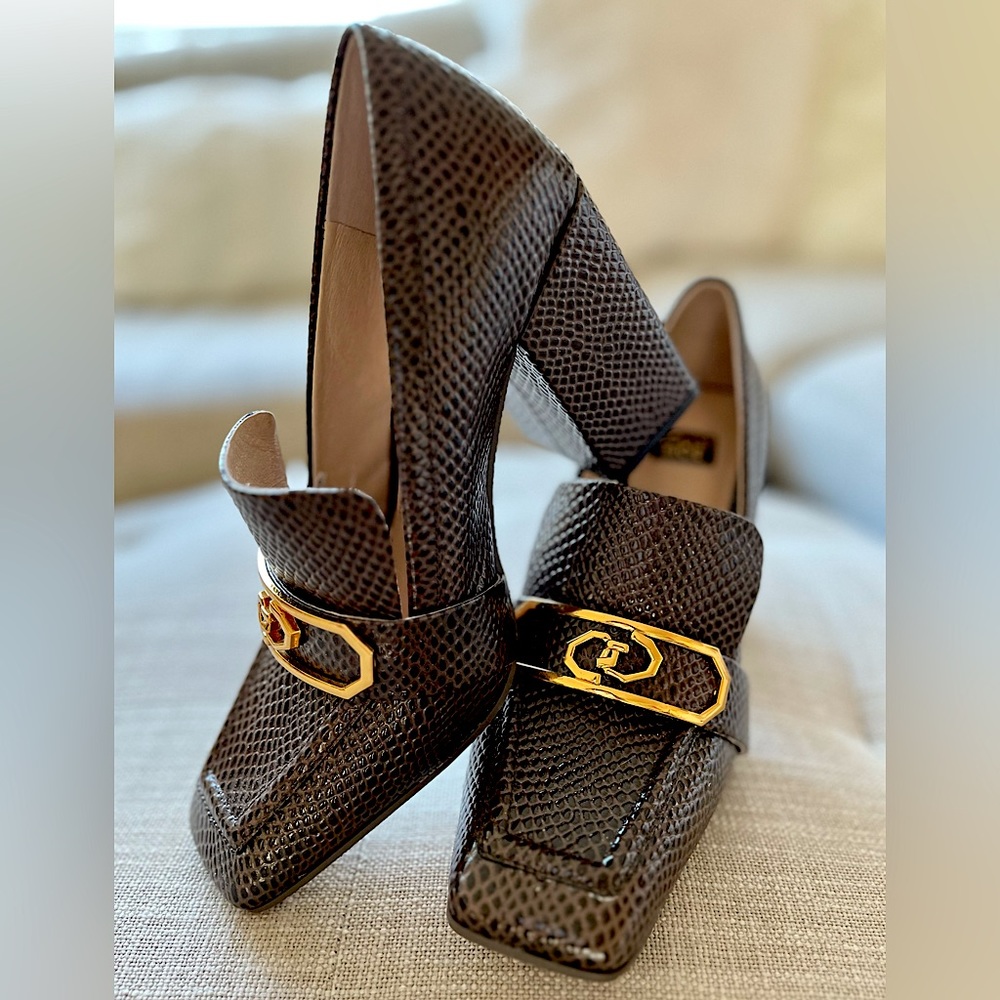 Louise et Cie Lo-Olisa High-Heel Loafer, Chocolate Brown, Size 8